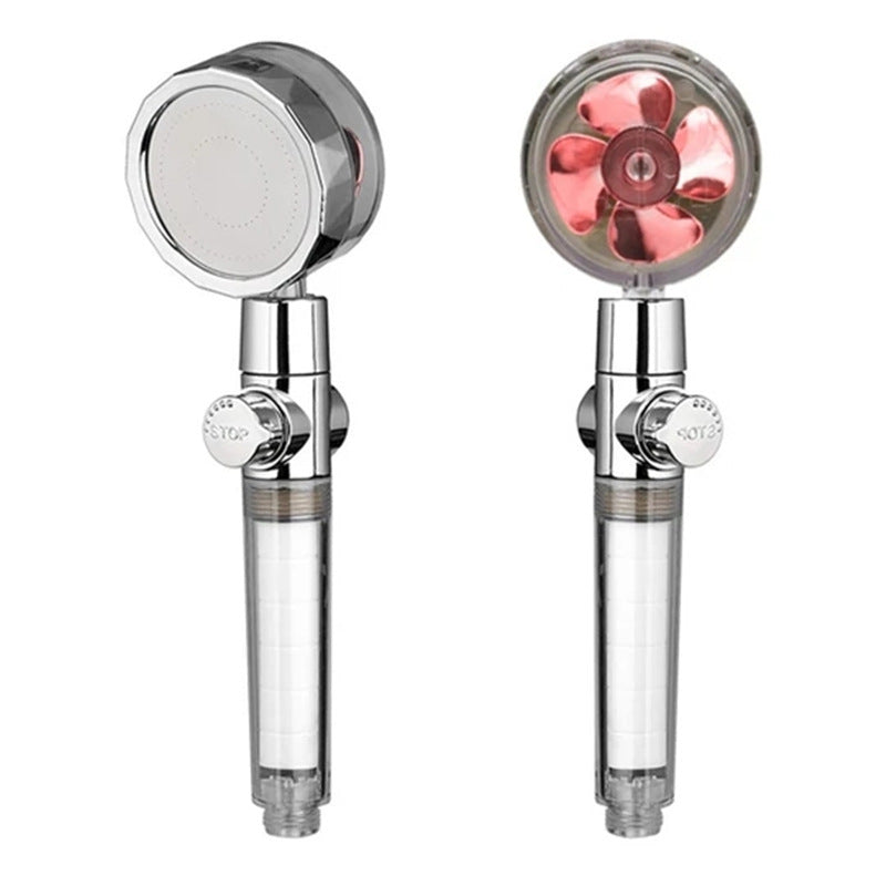 Douchette Turbo Propeller Économiseur d'Eau Haute Pression 360 Degrés avec Extension de Ventilateur
