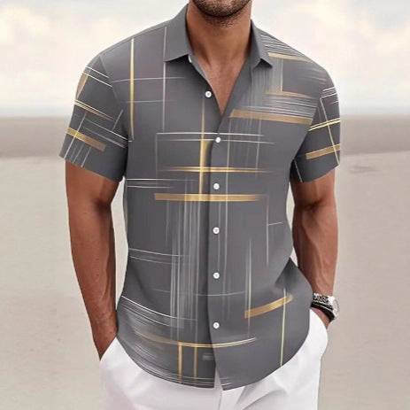 Chemise à Boutons pour Hommes - Mode Décontractée pour les Vacances en Plein Air