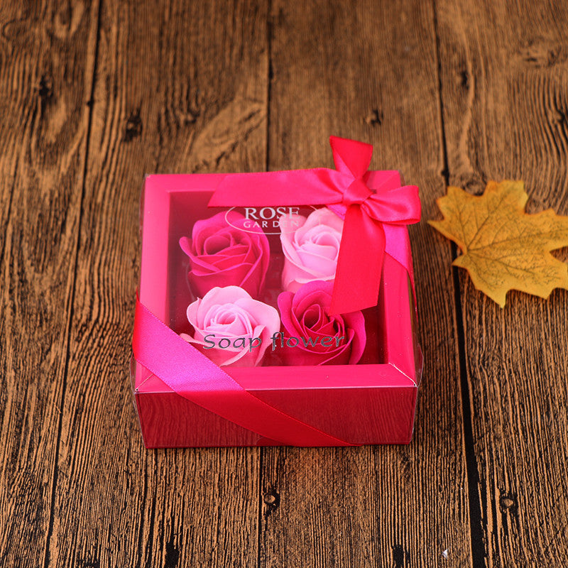 Boîte Cadeau Fleurs en Savon - Idée Cadeau pour la Saint-Valentin et la Fête des Mères