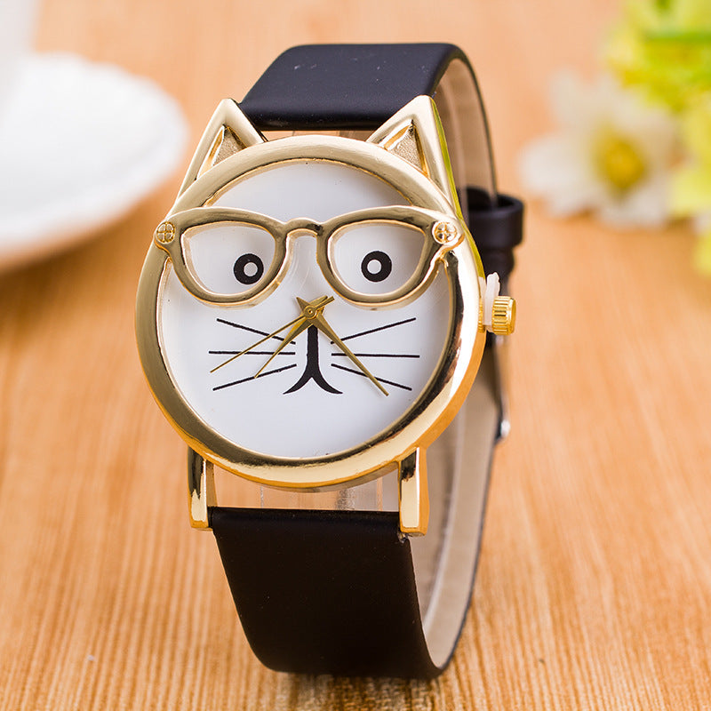 Montre Enfant Cartoon Mignonne avec Visage de Chat