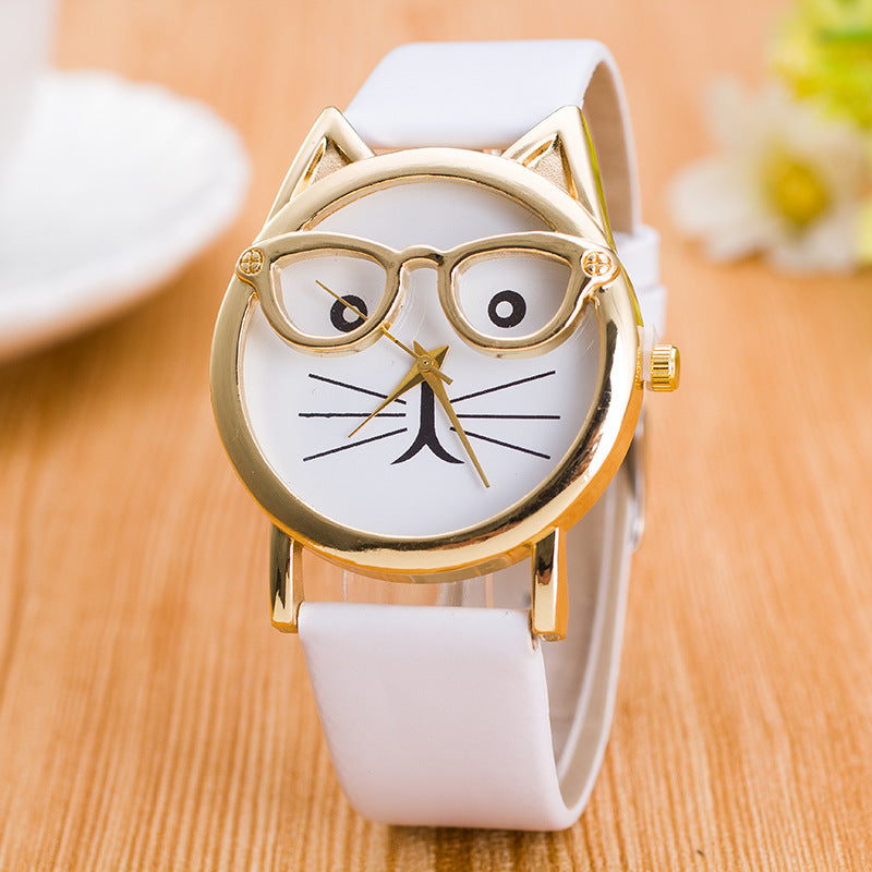 Montre Enfant Cartoon Mignonne avec Visage de Chat