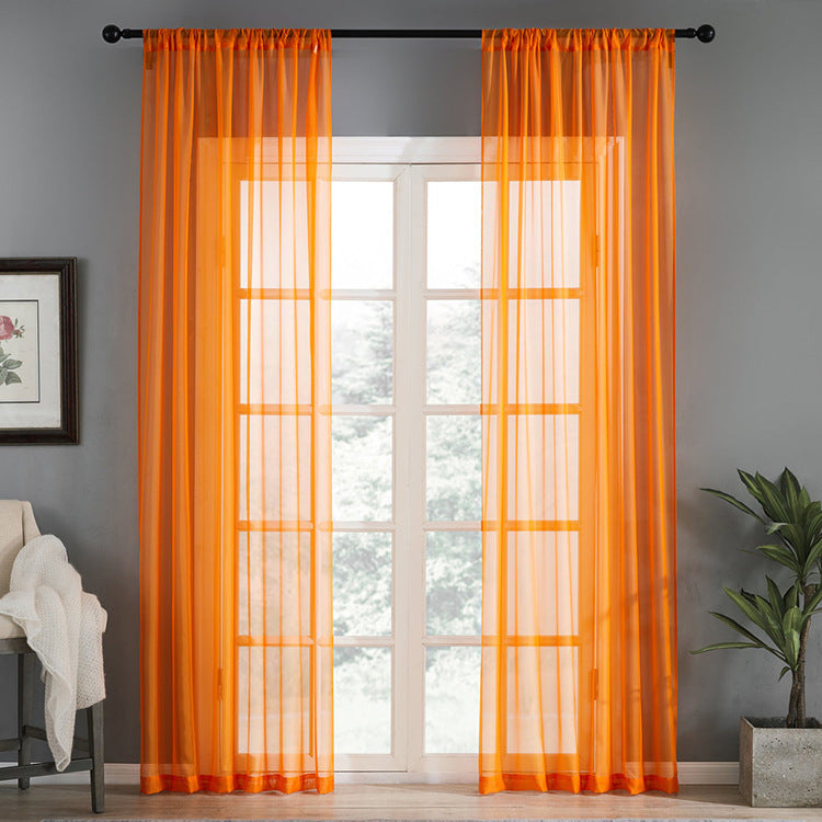 Écran de Fenêtre en Coton et Lin de Couleur Pure Moderne et Simple