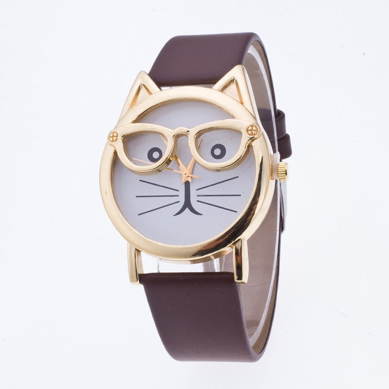 Montre Enfant Cartoon Mignonne avec Visage de Chat