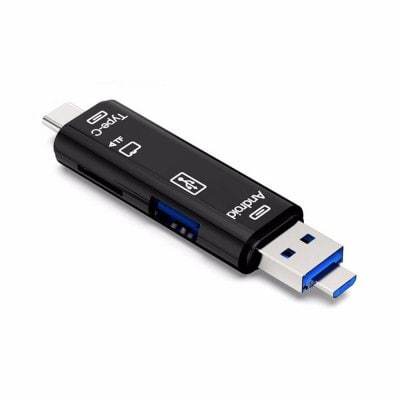 Adaptateur OTG Hub Type-C Micro USB avec Lecteur de Carte TF