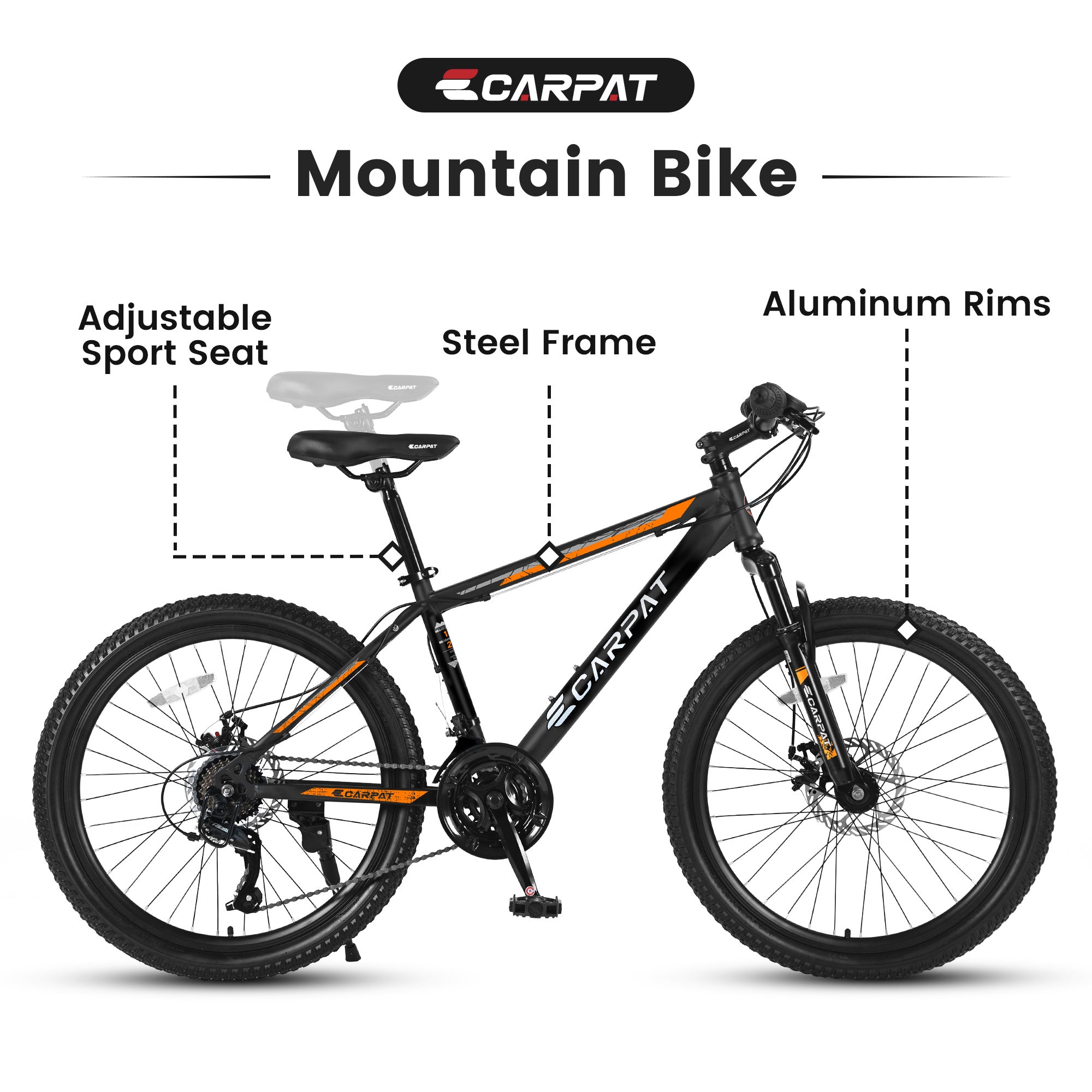 Vélo de Montagne S26102 26 pouces, Shimano 21 Vitesses avec Freins à Disque Mécaniques