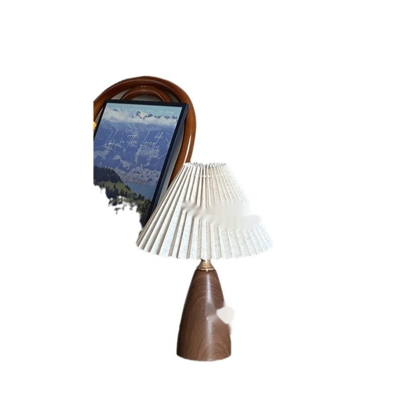 Lampe de Table en Céramique Nordic Retro avec Plis pour Chambre