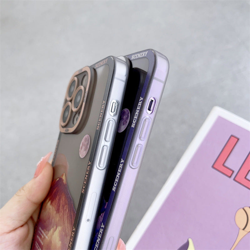 Coque de Téléphone Apple 14 Violet Foncé - Pic de Montagne