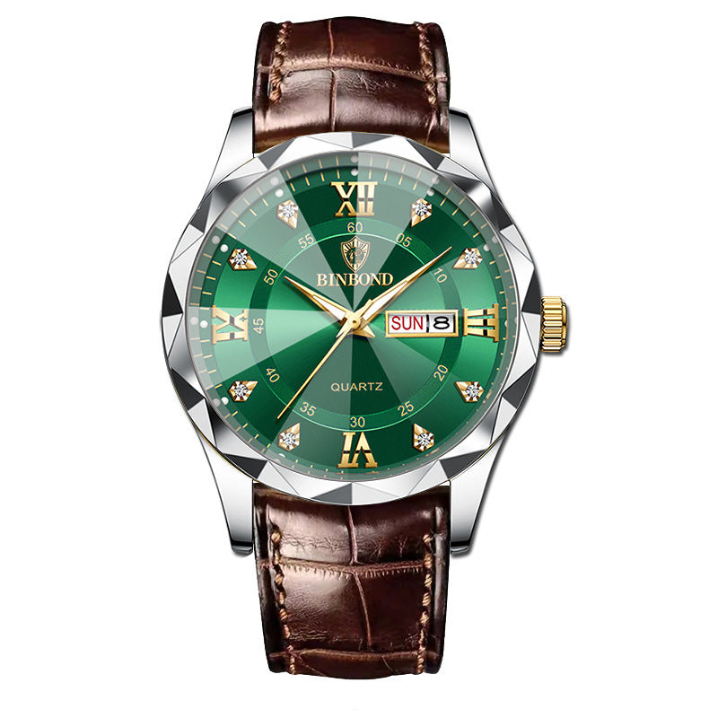Montre Quartz Homme en Cuir Véritable Étanche - Style Affaires et Loisirs