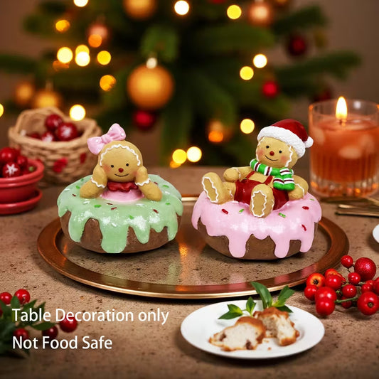 Décorations de Noël en Résine Dessinées à la Main - Bonhomme en Pain d'Épices