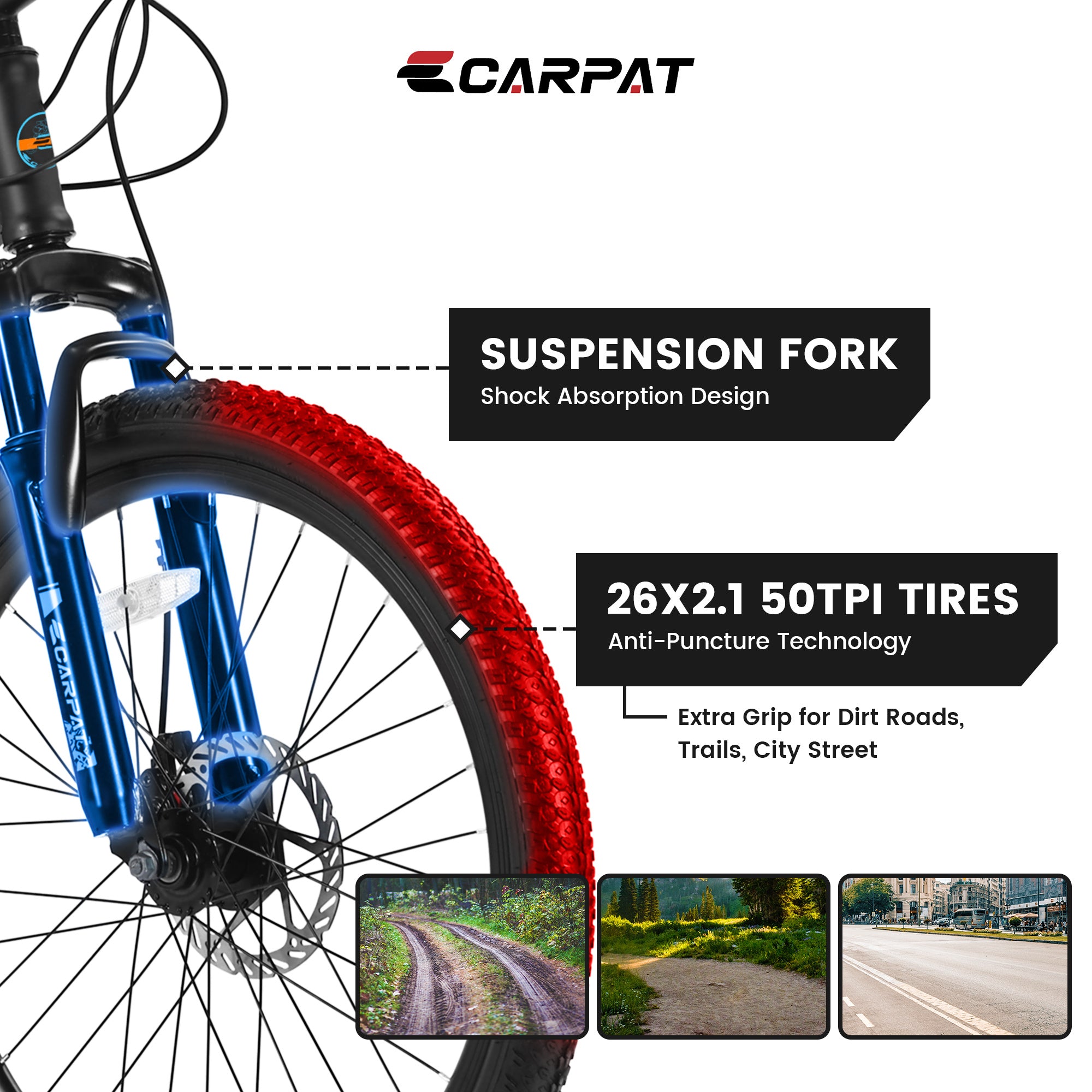 Vélo de Montagne S26102 26 pouces, Shimano 21 Vitesses avec Freins à Disque Mécaniques