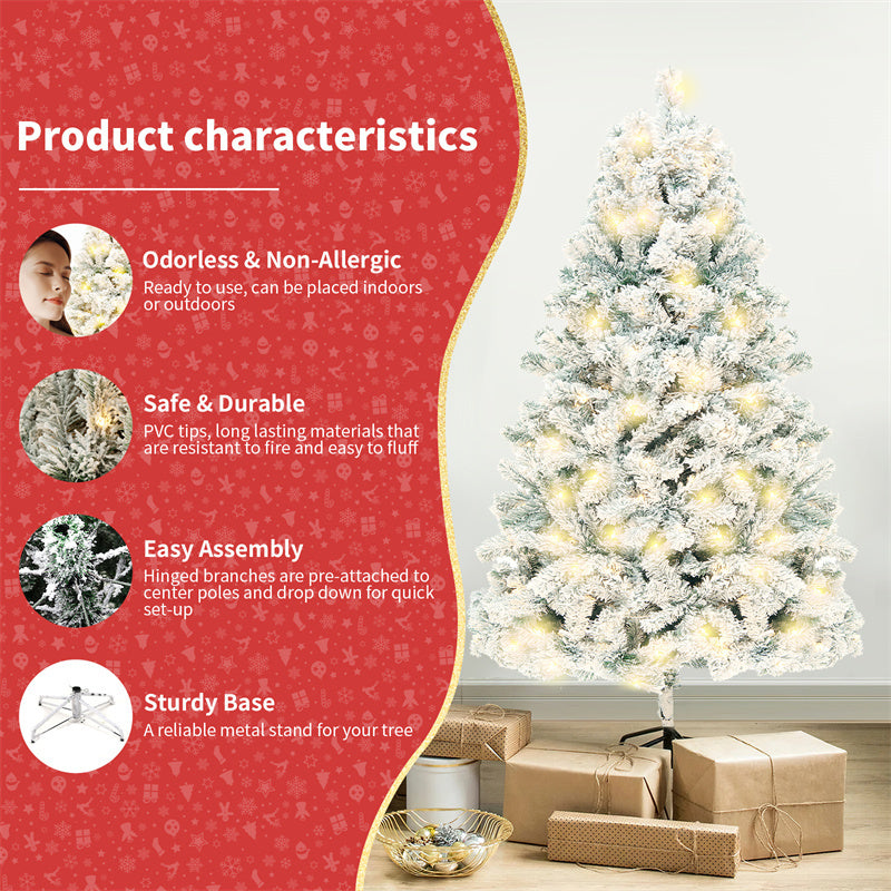Sapin de Noël Artificiel en PVC avec Neige