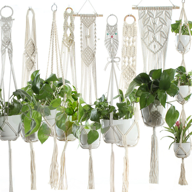Suspension de Plantes en Coton Beige