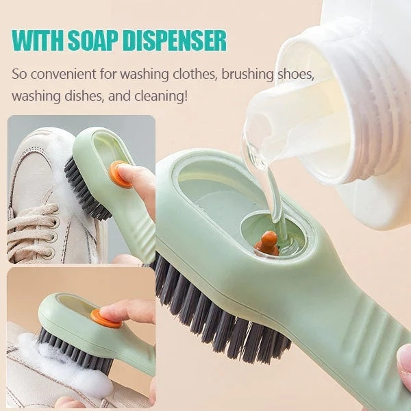 Brosse à chaussures multifonctionnelle à poils souples avec long manche