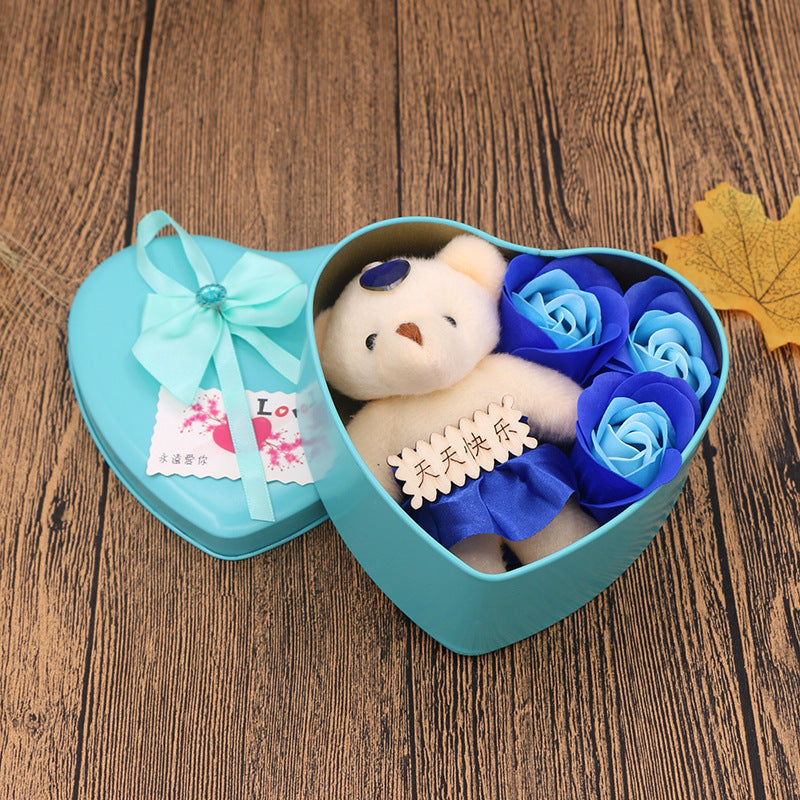 Boîte Cadeau Fleurs en Savon - Idée Cadeau pour la Saint-Valentin et la Fête des Mères