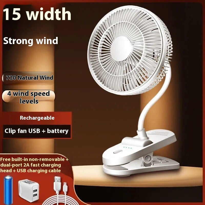 Ventilateur de Bureau et de Dortoir USB Silent Wind Mini Clip
