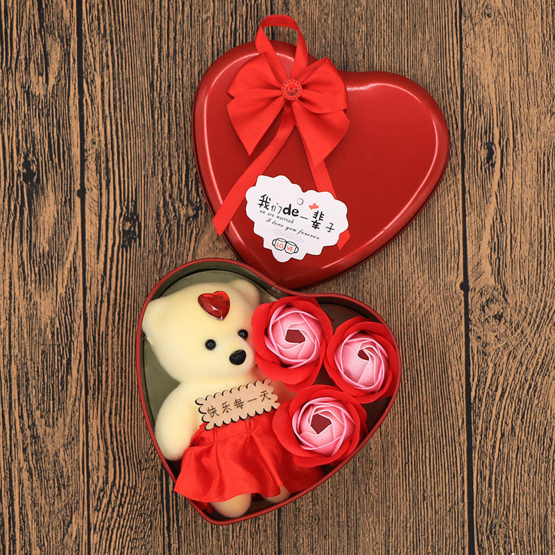 Boîte Cadeau Fleurs en Savon - Idée Cadeau pour la Saint-Valentin et la Fête des Mères