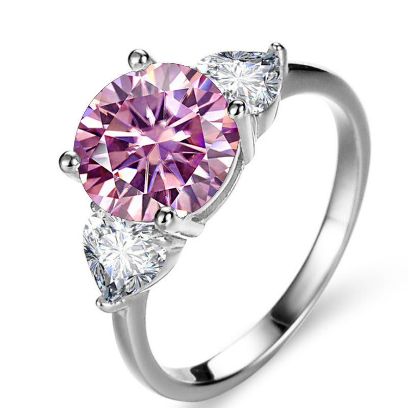 Bague de Mariage de Luxe en Argent Sterling avec Moissanite 3 Karats pour Femme
