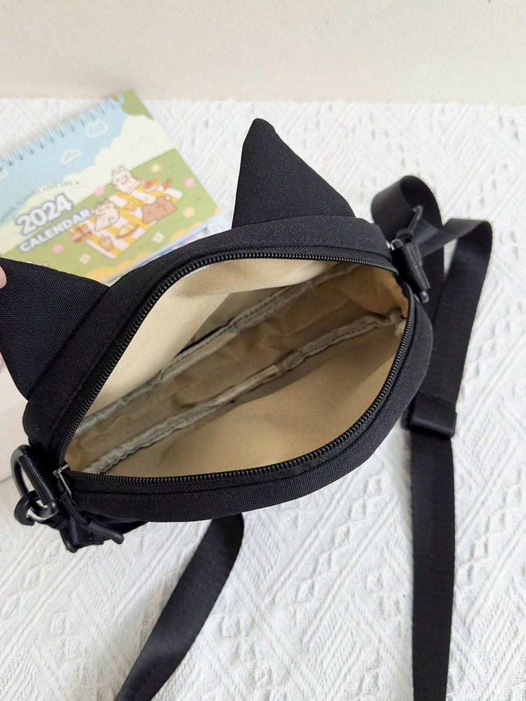 Nouveau Sac à Bandoulière Mignon Chat Noir aux Grands Yeux