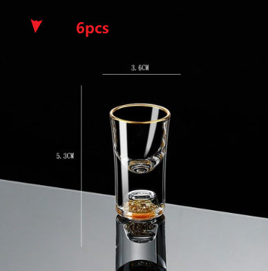 Gobelet à Shot en Verre Cristal avec Diviseur en Feuille d'Or