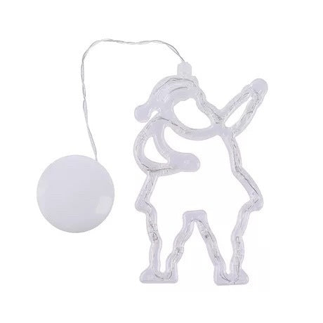 Guirlande LED Suction Cup de Noël - Chandelier Santa Claus, Élan, Bonhomme de Neige