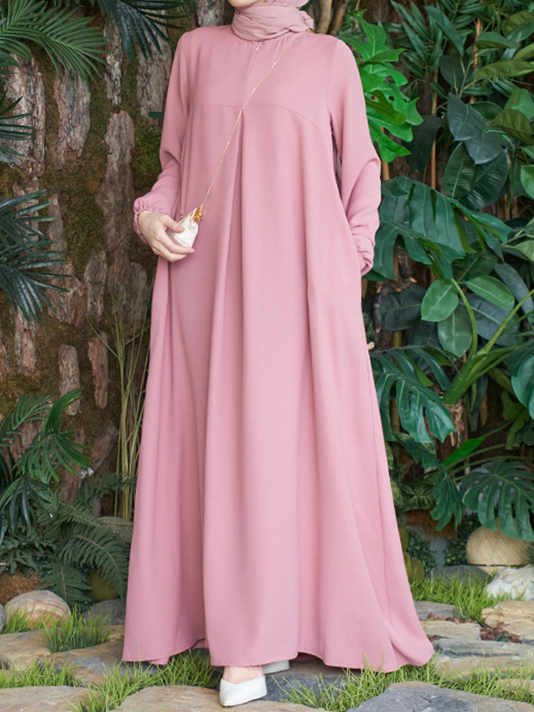 Robe Longue à Manches Longues Loose de Tempérament Arabe