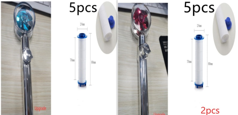 Douchette Turbo Propeller Économiseur d'Eau Haute Pression 360 Degrés avec Extension de Ventilateur
