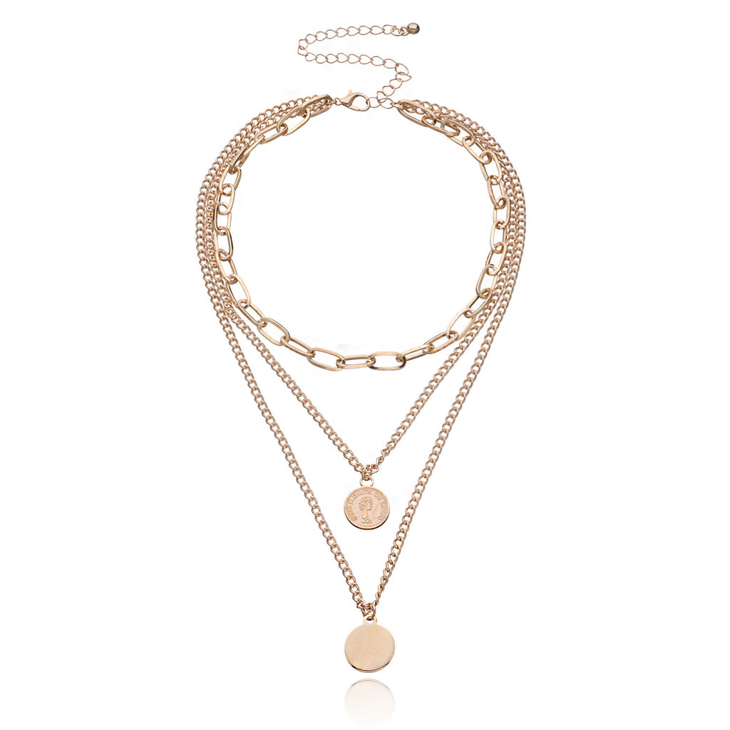 Collier Pendentif Rond Géométrique en Beauté