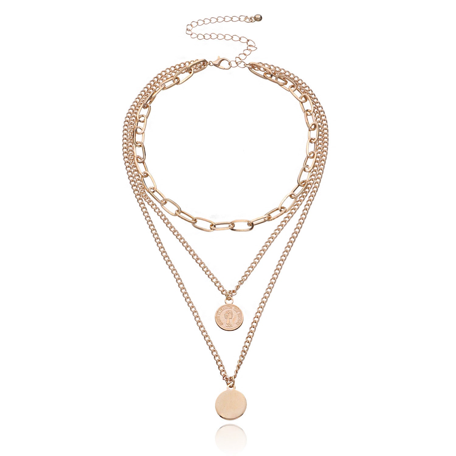 Collier Pendentif Rond Géométrique en Beauté