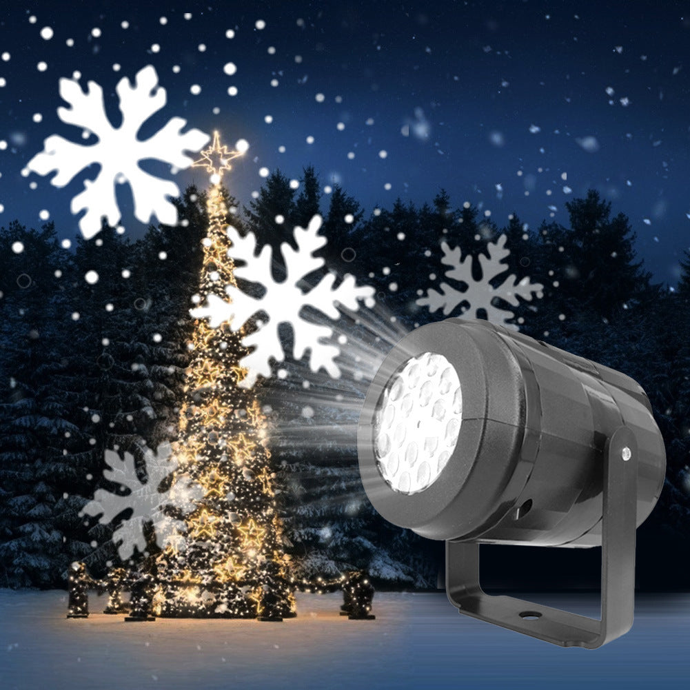 Projecteur LED Décoratif de Fête de Noël avec Motifs de Flocons de Neige