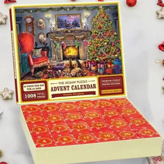 Calendrier de l'Avent Puzzle de Noël avec 24 Boîtes