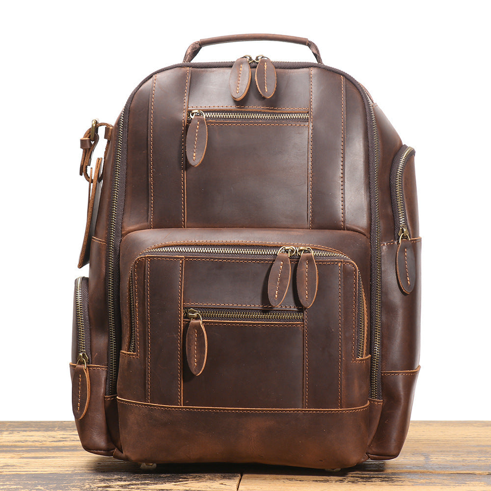 Sac à dos trolley en cuir rétro
