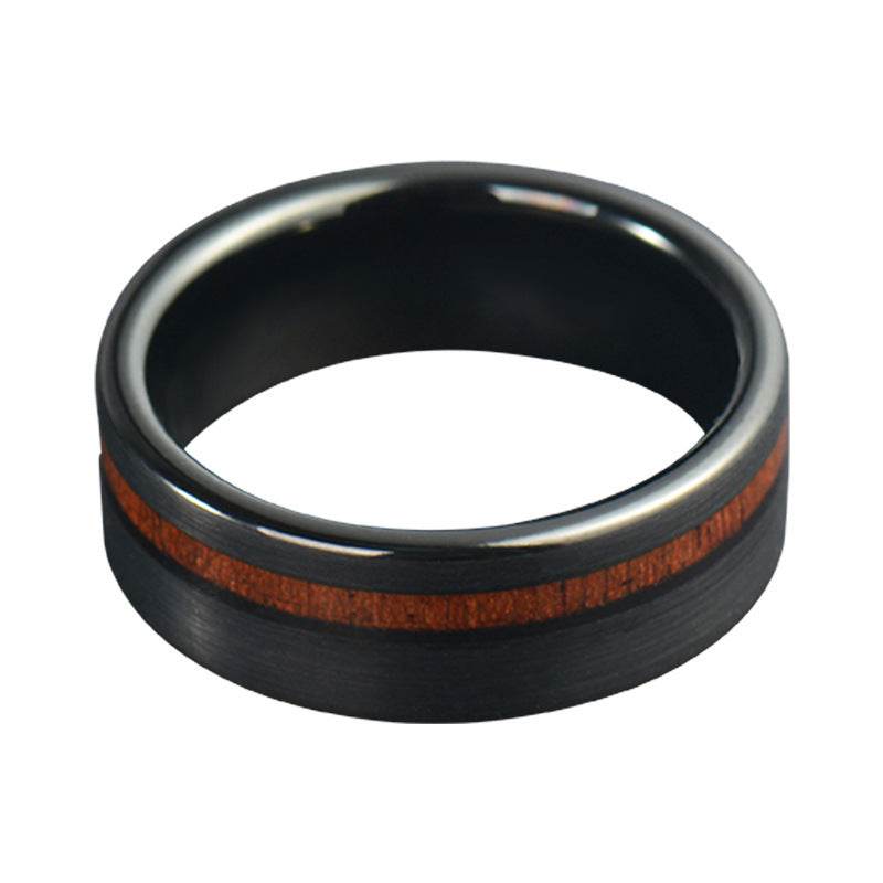 Bague Vintage en Acier Inoxydable et Bois de Rose - Allomarc.com