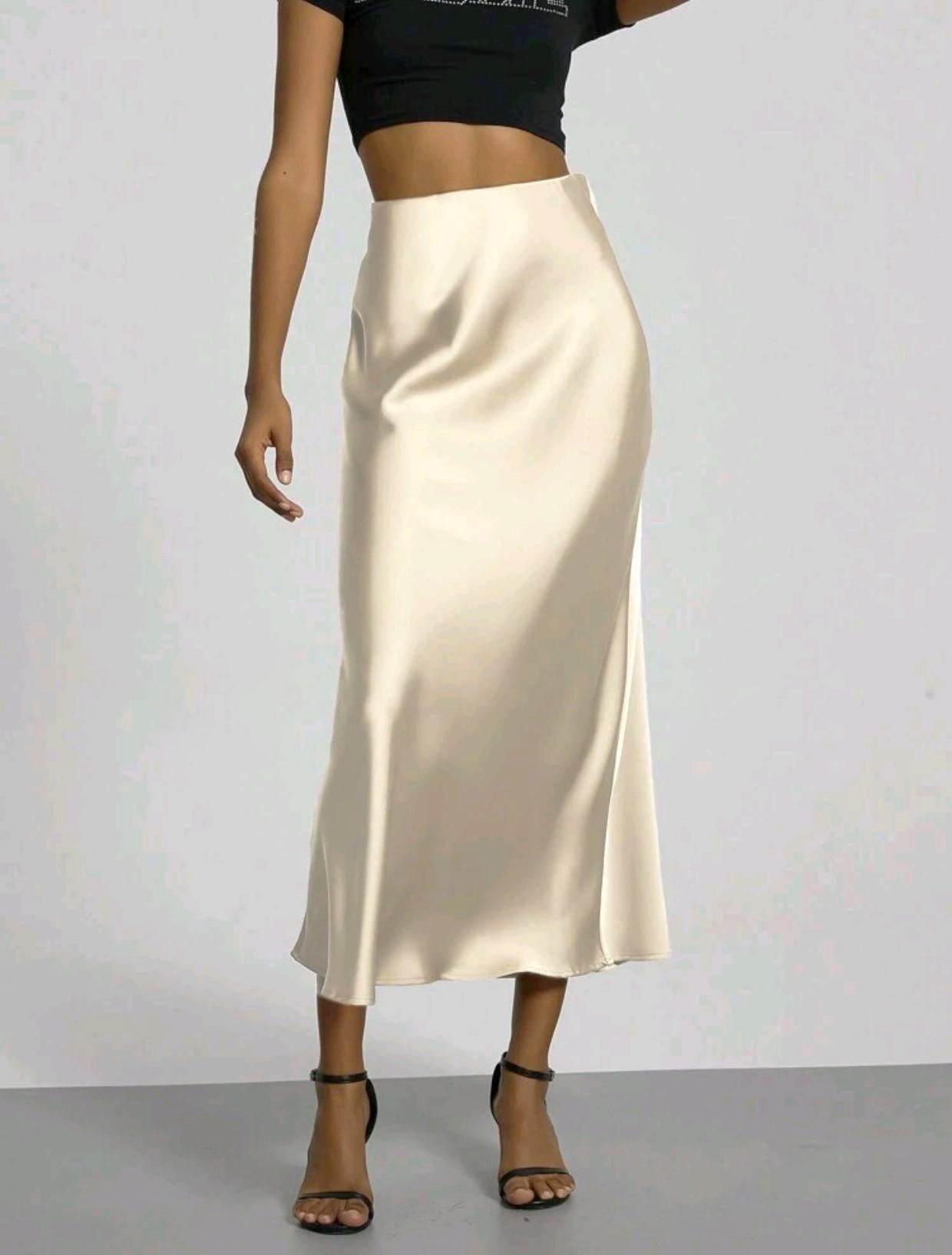 Jupe Satinée Ajustée Femme - Chic et Élégante - Allomarc.com
