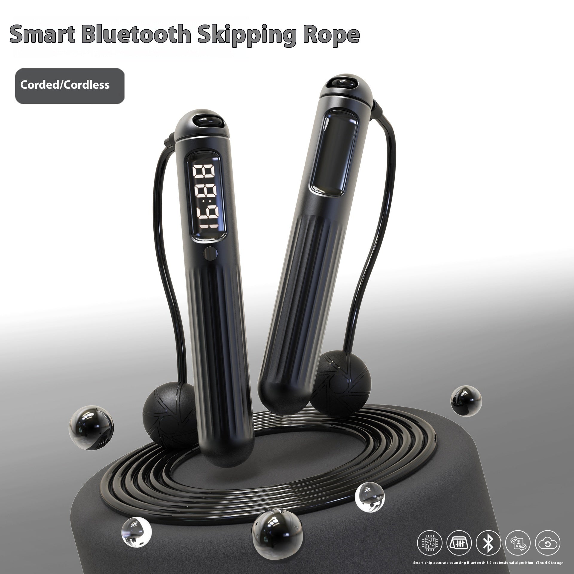 Corde à sauter Bluetooth intelligente avec compteur et balle de fitness