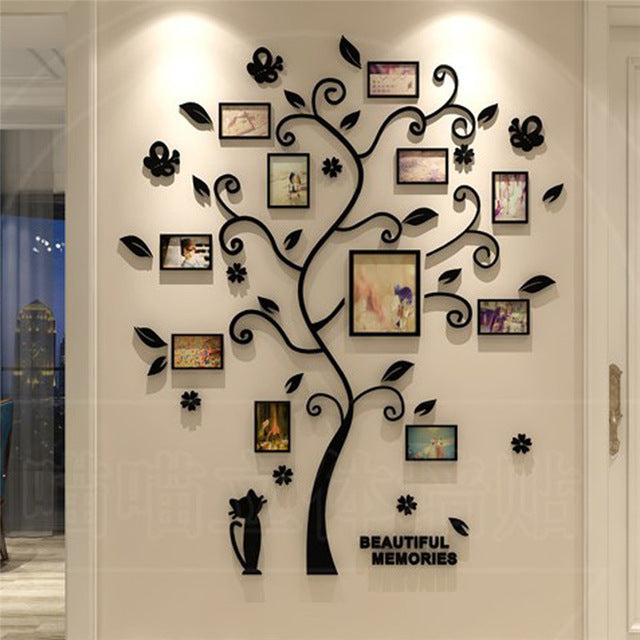 Cadre photo arbre mural pour famille
