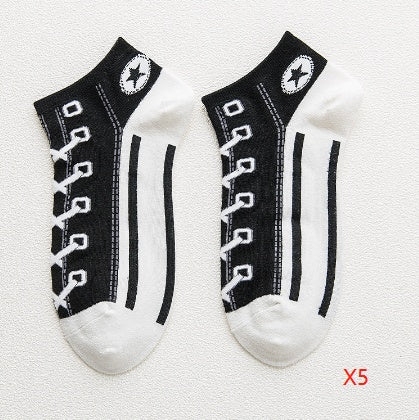 Chaussettes de bateau en coton peigné - Déodorantes et respirantes