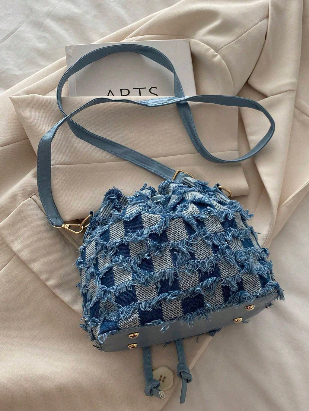 Sac à bandoulière mode grande capacité pour femme - Sac seau décontracté portable