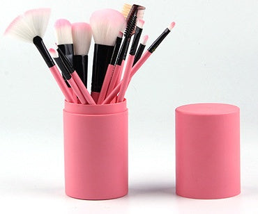 Set de 12 Pinceaux de Maquillage : Blush, Fard à Paupières, Mascara, Highlighter