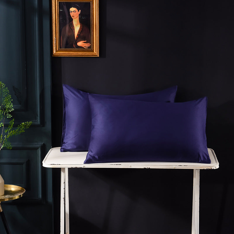 Housse de Coussin en Satin de Soie Polychrome avec Fermeture Éclair