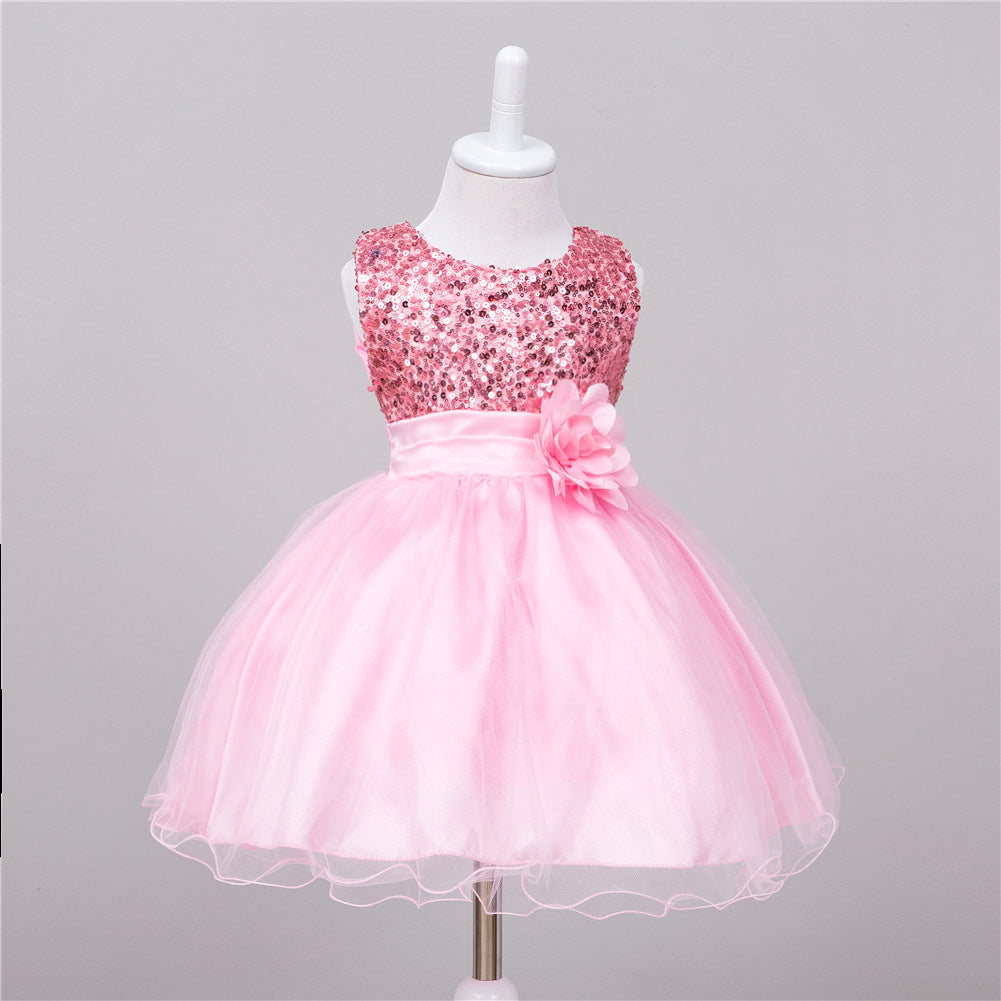 Robe à Sequins pour Fille de Fleurs - Robe de Mariage Princesse