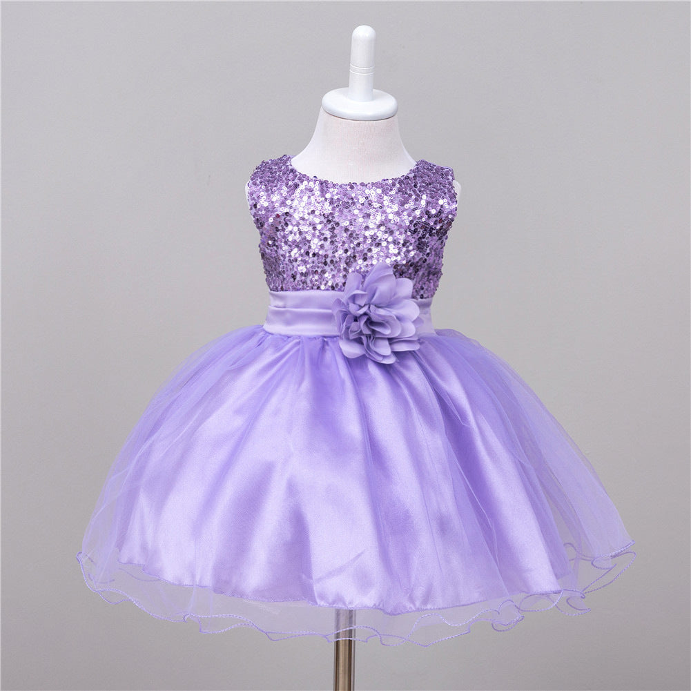 Robe à Sequins pour Fille de Fleurs - Robe de Mariage Princesse