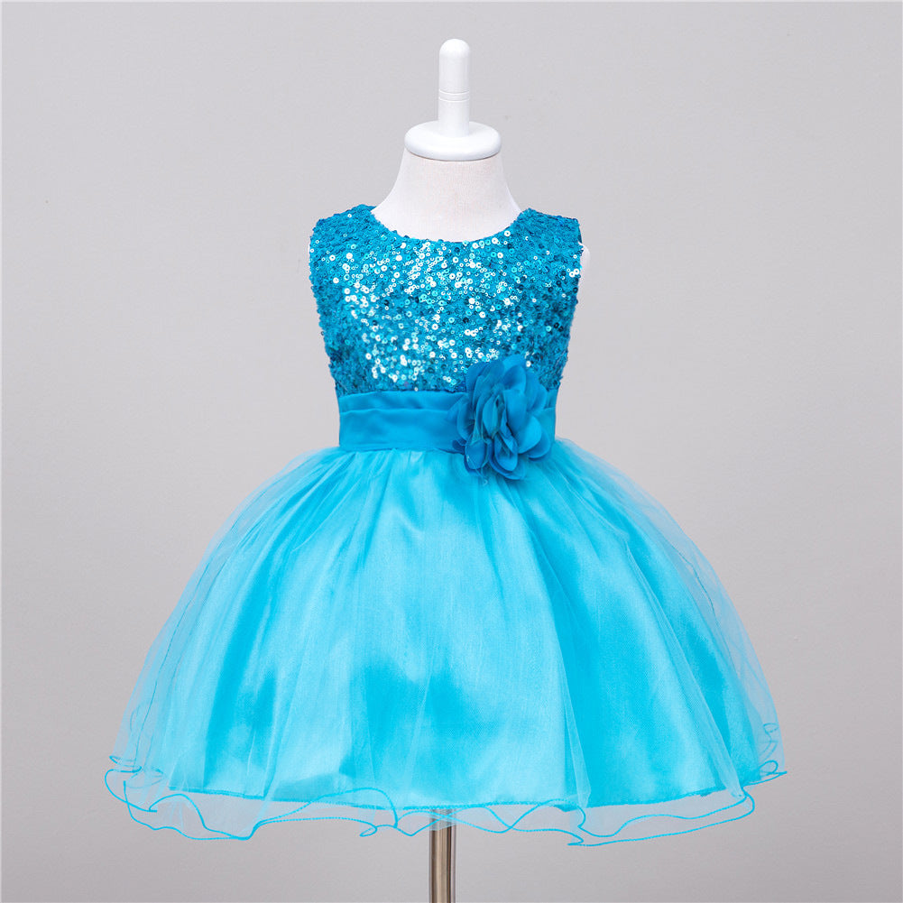 Robe à Sequins pour Fille de Fleurs - Robe de Mariage Princesse