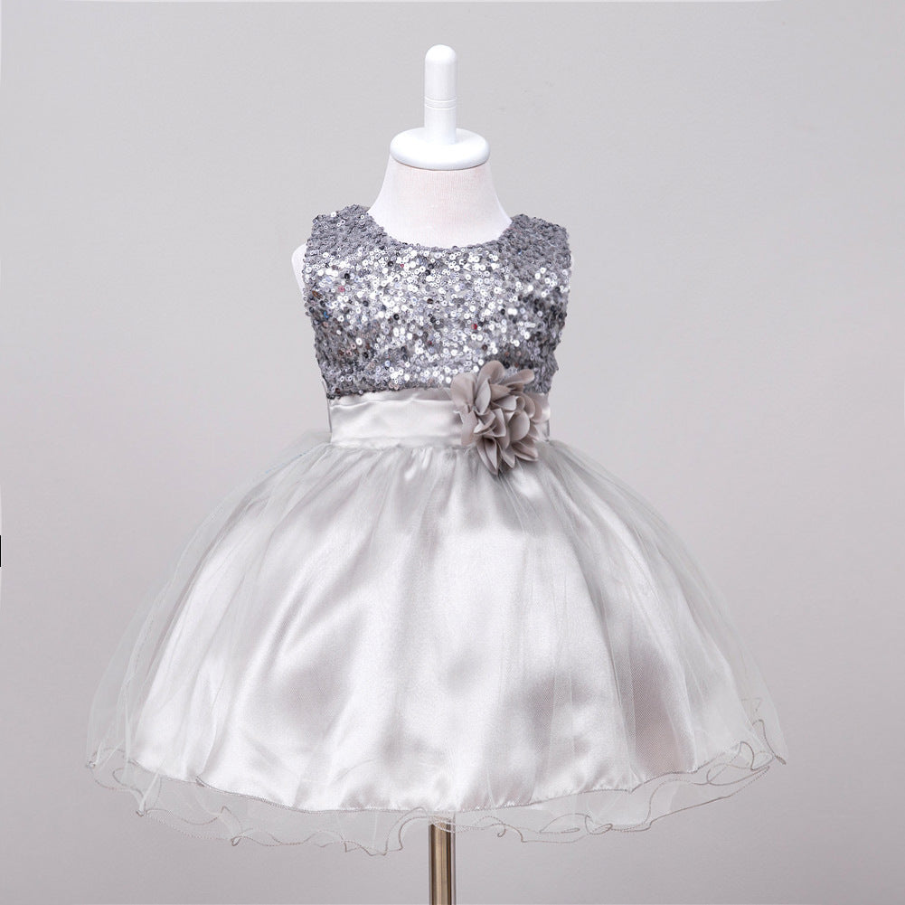 Robe à Sequins pour Fille de Fleurs - Robe de Mariage Princesse
