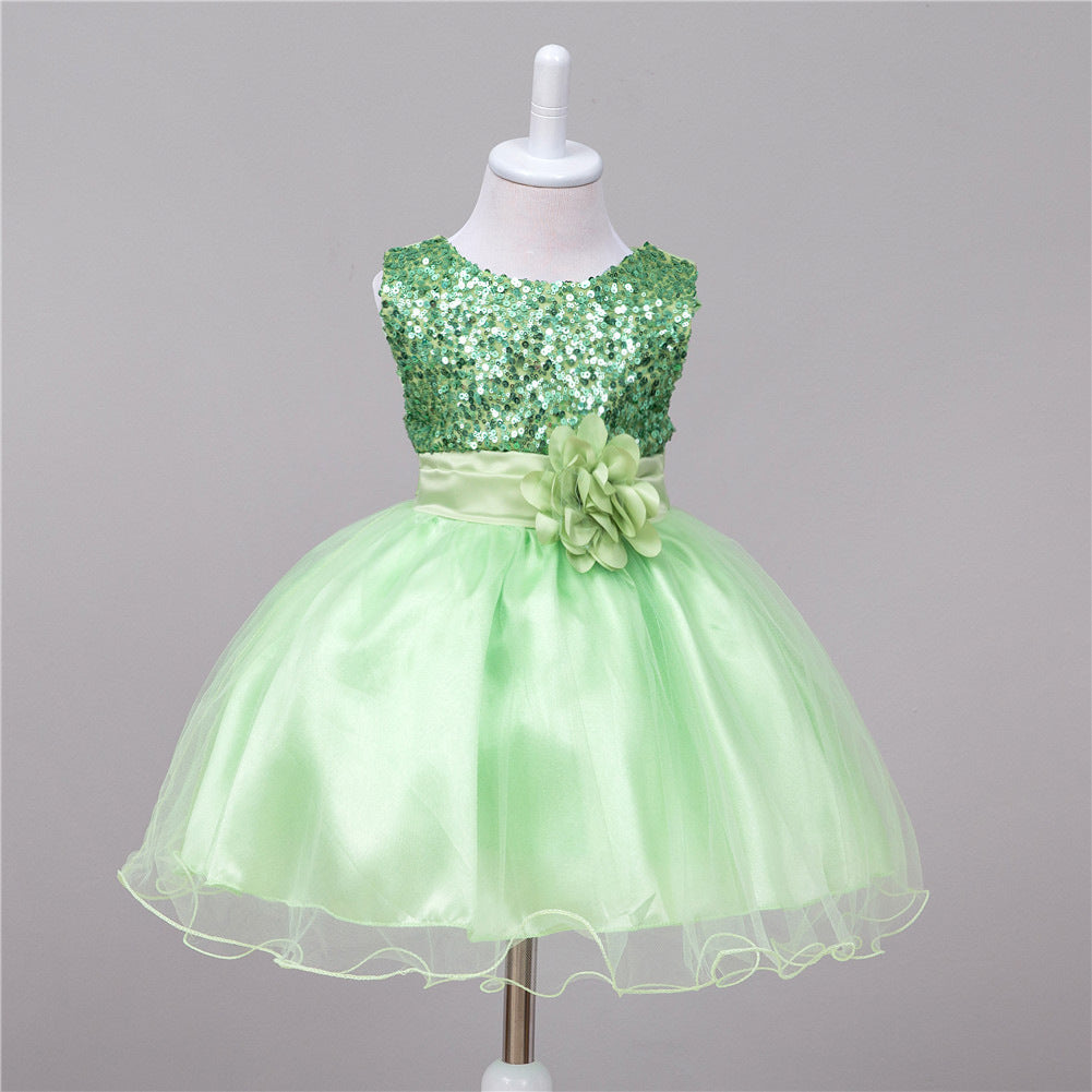 Robe à Sequins pour Fille de Fleurs - Robe de Mariage Princesse