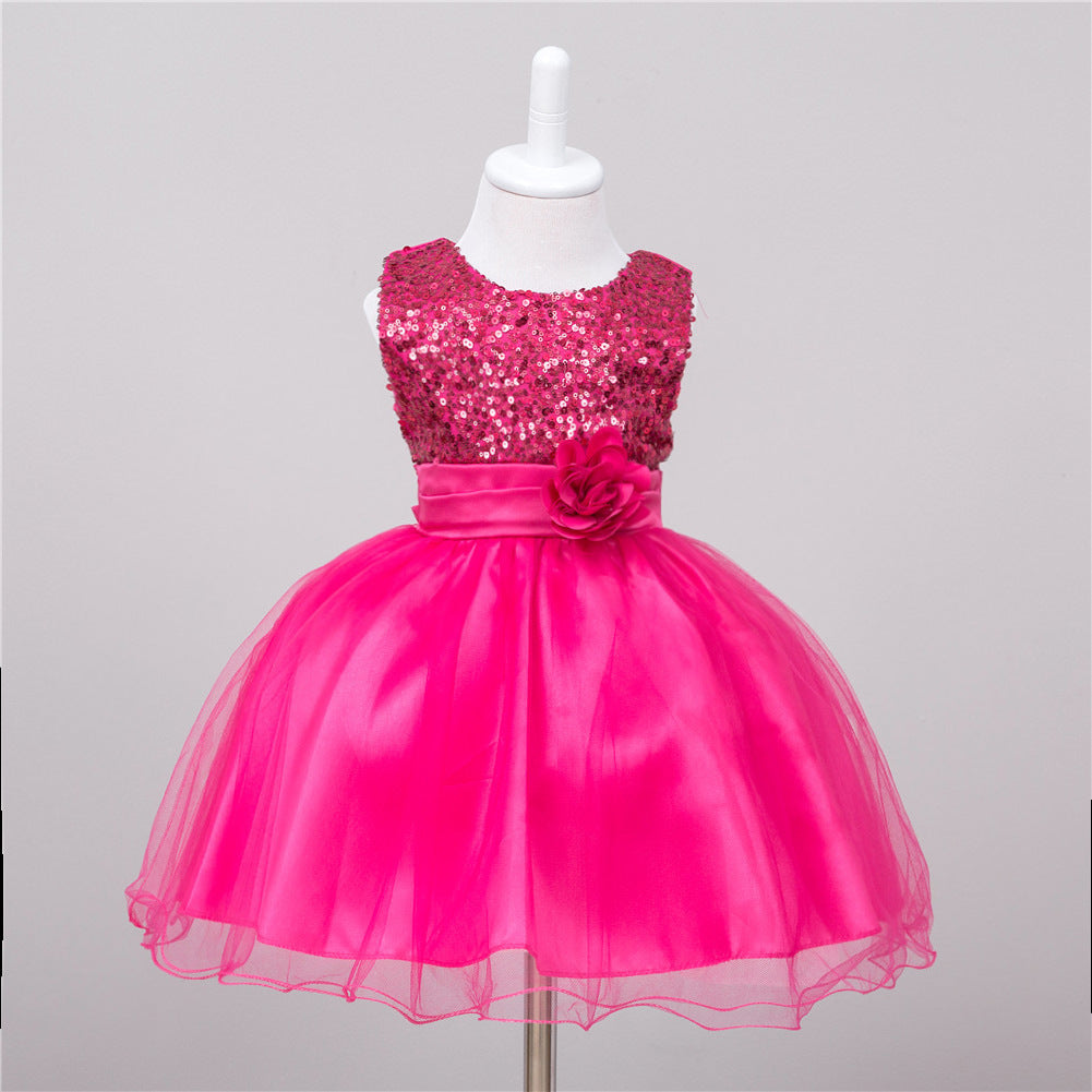 Robe à Sequins pour Fille de Fleurs - Robe de Mariage Princesse