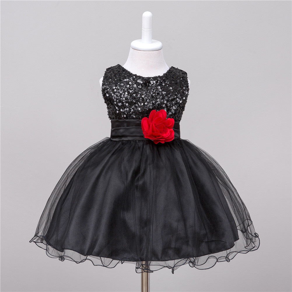 Robe à Sequins pour Fille de Fleurs - Robe de Mariage Princesse