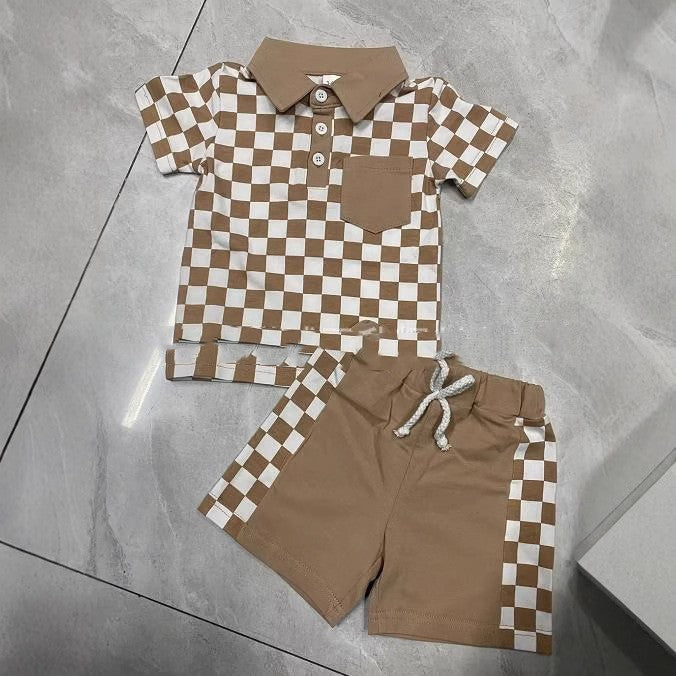 Costume à Short à Carreaux pour Garçons