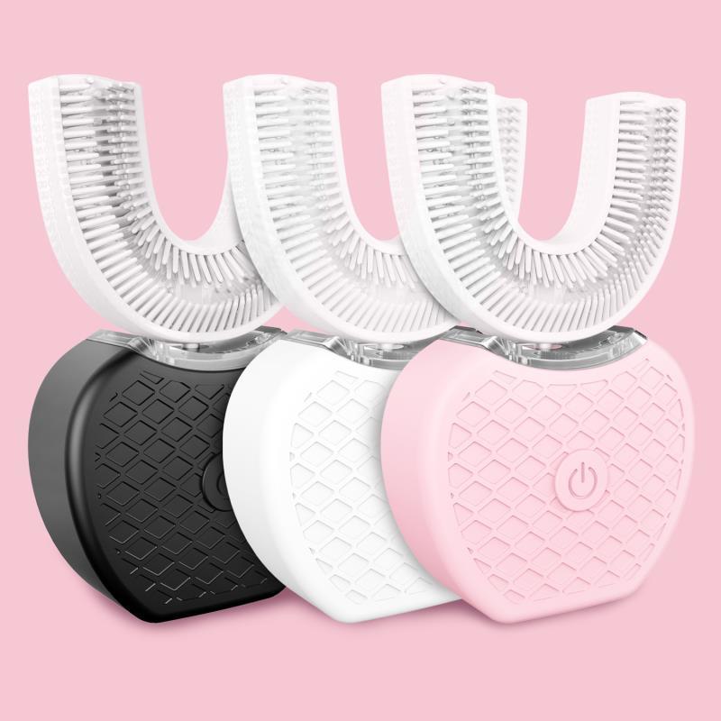 Brosse à dents électrique automatique 360° étanche avec lumière bleue et charge USB