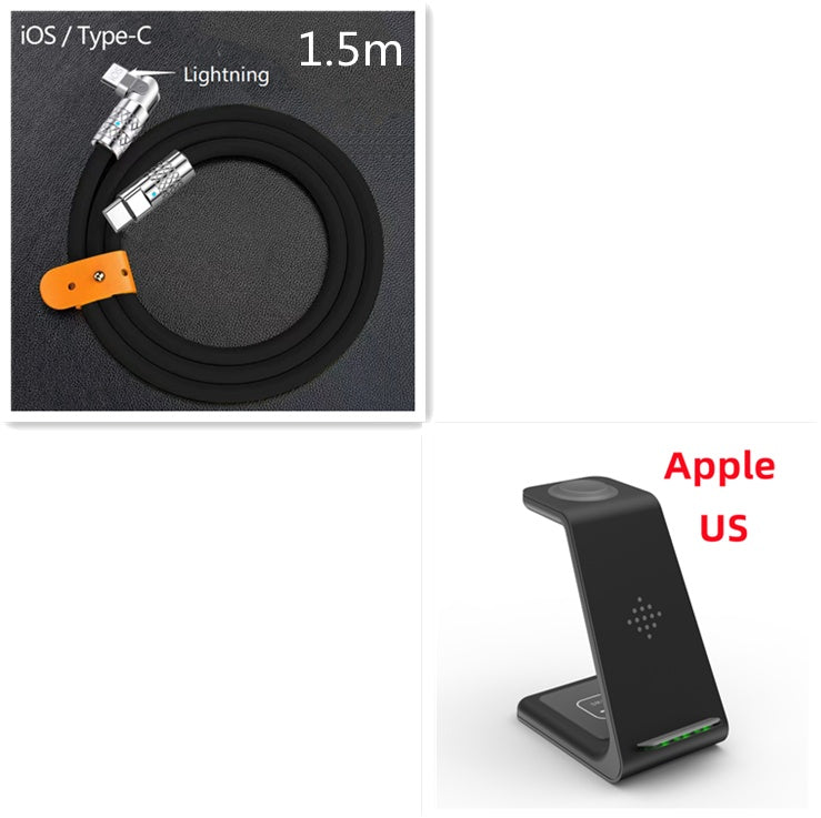 Station de Charge Sans Fil 3 en 1 - Support de Charge Rapide pour Téléphone
