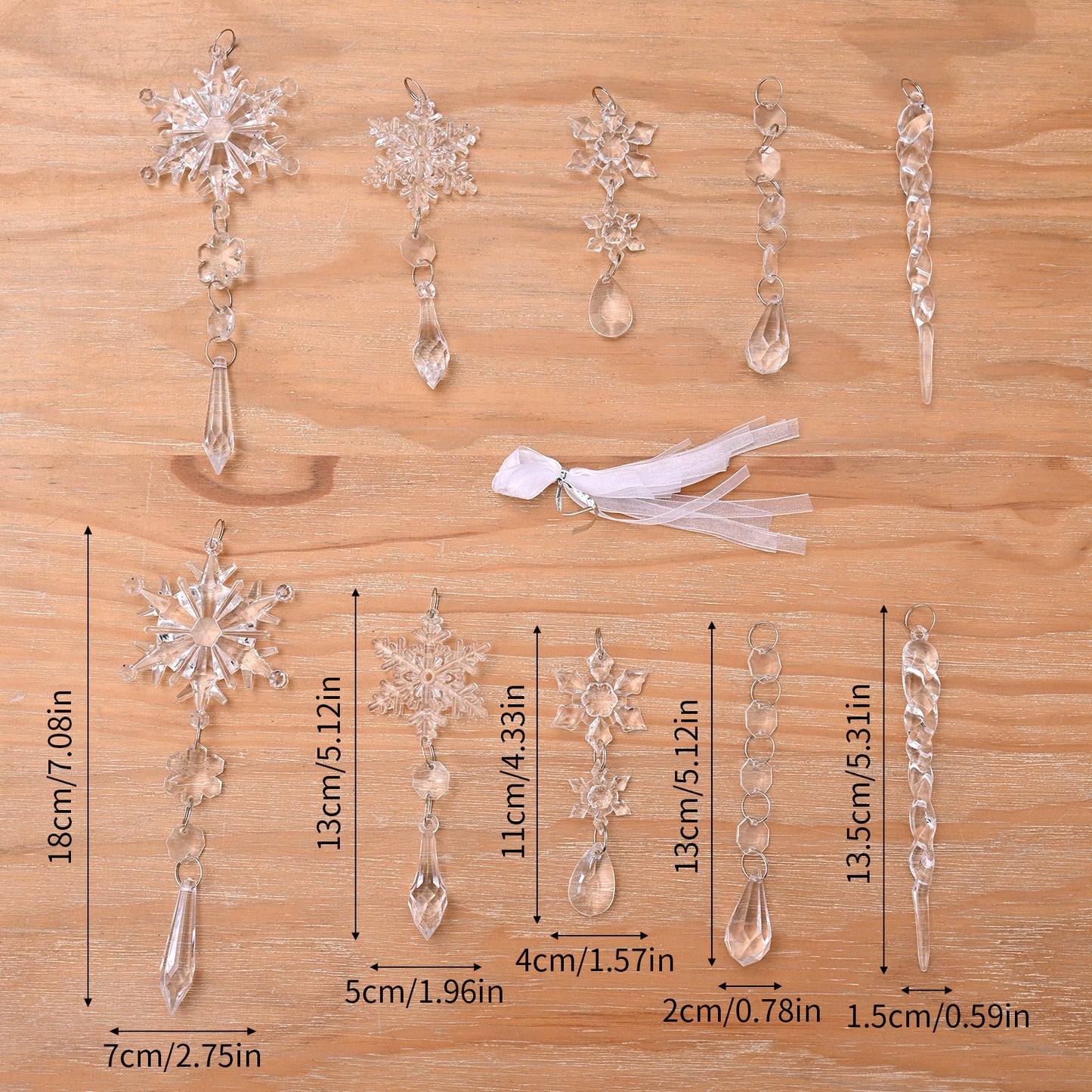10pcs Acrylic Ornaments for Christmas Tree Decoration